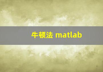 牛顿法 matlab